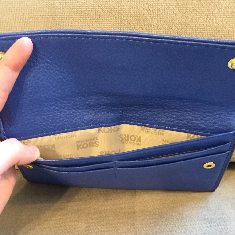 ❌SOLD❌Michael Kors Jet Set flat wallet cobalt - Picture 4 of 6